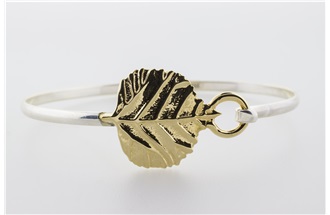 Aspen Leaf Vermeil Bangle Bracelet