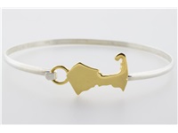 Cape Cod Map Vermeil Bangle Bracelet