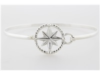 Compass Sterling Silver Bangle Bracelet