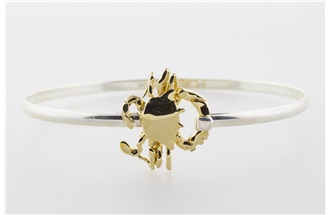 Crab Vermeil Bangle Bracelet