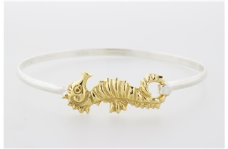 Seahorse Vermeil Bangle Bracelet